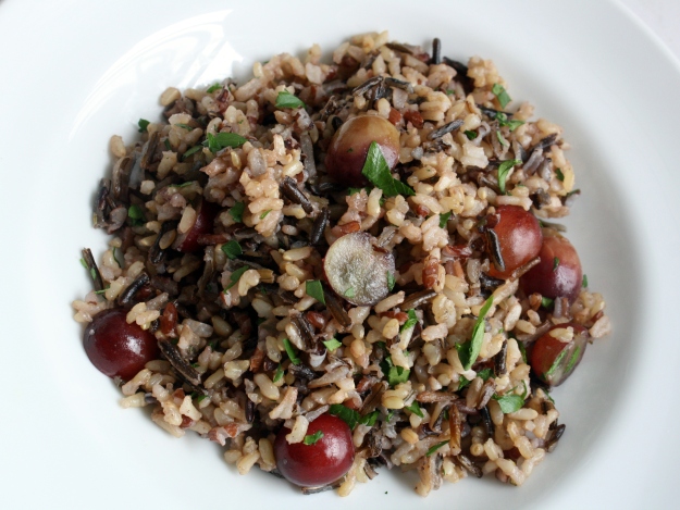 Garnish with chopped parsley... Rosemary Wild Rice with Red Grapes