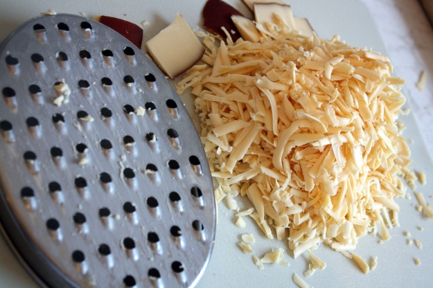 Grate your smoked gouda
